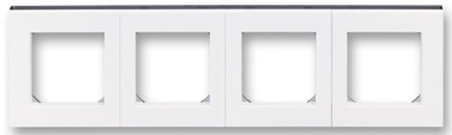 Рамка универсальная ABB EPJ Levit 4-м. белый/дымчатый чёрный картинка